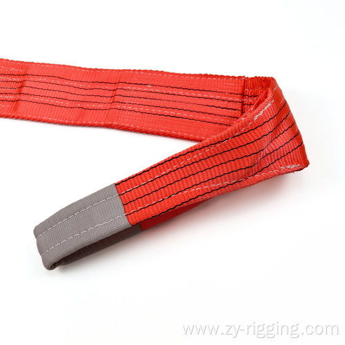 Red 100% Polyester Lifting Slings 5Ton Webbing Sling